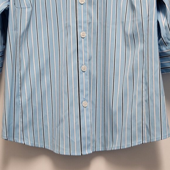 Vintage Dressbarn Shirt Button Up Womens 18/20W Plus 3/4 Sleeve Striped Blouse - Picture 3 of 14